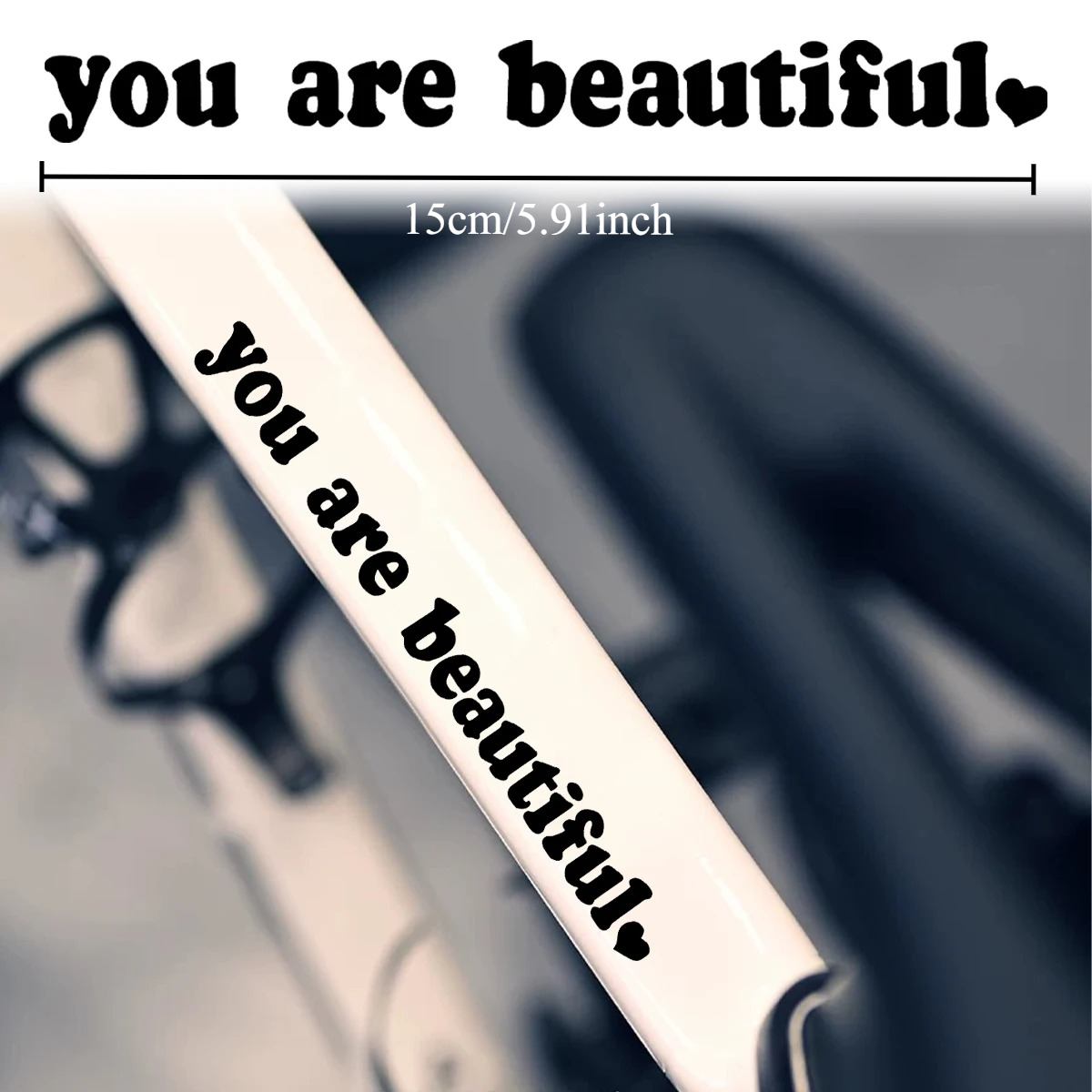 2PCS You Are Beautiful Heart Q - Cycling Quote 评论和价格