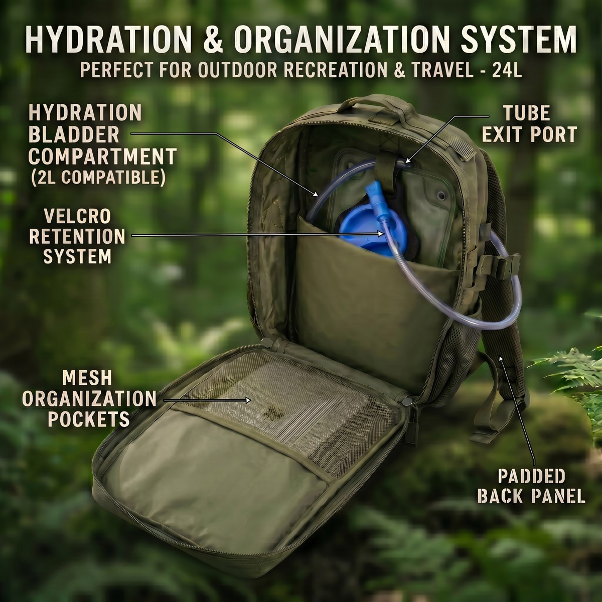 24L Molle Tactical Backpack fo - Cycling Commute Distance 评论和价格