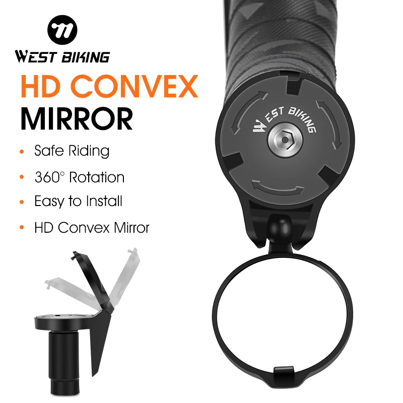 WEST BIKING Bicycle Rearview M - Mirror Handlebar Convex 评论和价格