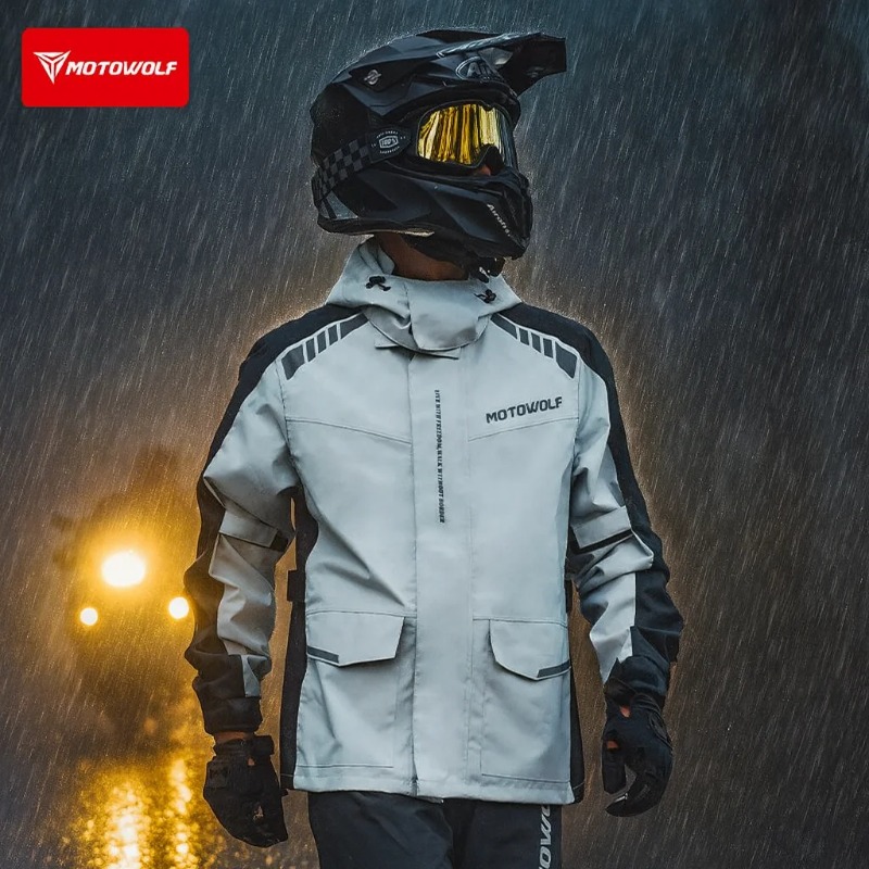 Motowolf Reflective Motorcycle - Cycling Commuter Rain Jacket 评论和价格