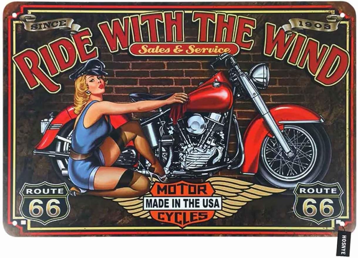 HOSNYE Motor Cycles Pin Up Gir - Cycling Quote 评论和价格