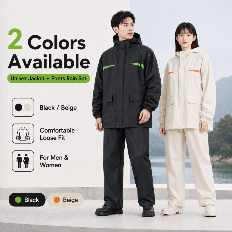 Unisex 2-Piece Waterproof Cycl - Cycling Commuter Rain Jacket 评论和价格